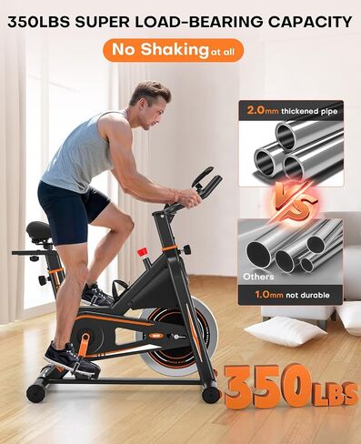 Exercise Bike, DMASUN Silent Magnetic Resistance Stationary Bike for Home with 330 LB Capacity, Workout Bike with Comfortable Seat Cushion, Digital Display with Pulse in Saudi Arabia