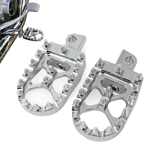 DREAMIZER Wide Foot Pegs for Motorcycle,Black CNC MX Chopper Bobber Style Motorcycle Footpegs 360° Roating Front Rear Footrest Compatible with Harley Dyna Sportster Iron 883 and More in Saudi Arabia
