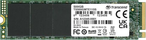 Transcend 500GB MTE115S NVMe SSD داخلي - Gen3 x4 PCIe M.2 2280، حتى 3,200 ميجابايت/ثانية - TS500GMTE115S in Saudi Arabia