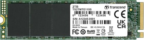 Transcend 500GB MTE115S NVMe SSD داخلي - Gen3 x4 PCIe M.2 2280، حتى 3,200 ميجابايت/ثانية - TS500GMTE115S in Saudi Arabia