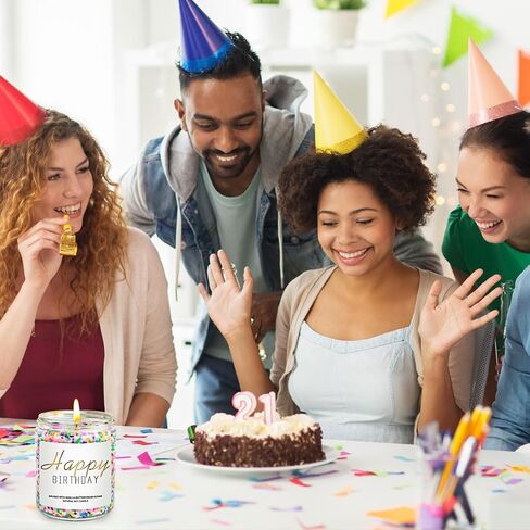 هدايا شمعة عيد ميلاد سعيد للنساء، شمعة عيد ميلاد كريم الفانيليا، هدايا عيد ميلاد فريدة لصديقتها المفضلة، شمعة معطرة بشمع الصويا 7oz in Kuwait