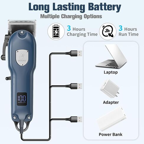 Dog Hair Clippers for Grooming Cordless Pet Clippers for Dogs Thick Hair with Metal Blades, Electric Rechargeable Dog Trimmer for Grooming Low Noise Pet Grooming Kit in Kuwait