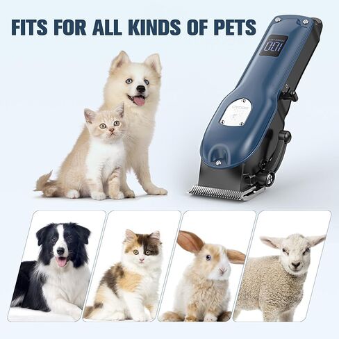 Dog Hair Clippers for Grooming Cordless Pet Clippers for Dogs Thick Hair with Metal Blades, Electric Rechargeable Dog Trimmer for Grooming Low Noise Pet Grooming Kit in Kuwait