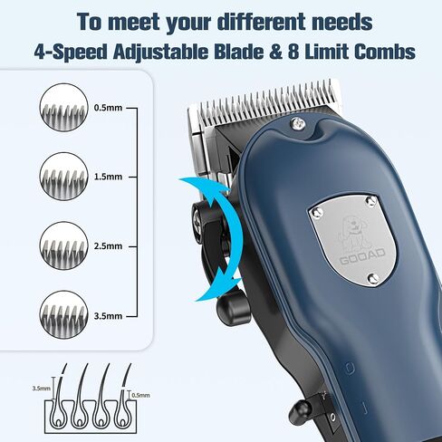 Dog Hair Clippers for Grooming Cordless Pet Clippers for Dogs Thick Hair with Metal Blades, Electric Rechargeable Dog Trimmer for Grooming Low Noise Pet Grooming Kit in Kuwait