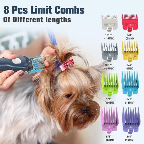 Dog Hair Clippers for Grooming Cordless Pet Clippers for Dogs Thick Hair with Metal Blades, Electric Rechargeable Dog Trimmer for Grooming Low Noise Pet Grooming Kit in Kuwait