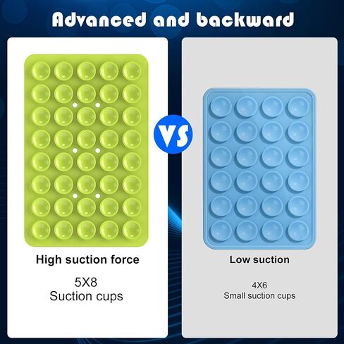 Double Sided Silicone Suction Phone Holder Mount, Silicon Phone Accessory for iPhone and Android, Hands-Free Mirror Shower Phone Holder, TikTok Videos and Selfies (Green, 1PCS) in Saudi Arabia