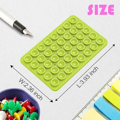 Double Sided Silicone Suction Phone Holder Mount, Silicon Phone Accessory for iPhone and Android, Hands-Free Mirror Shower Phone Holder, TikTok Videos and Selfies (Green, 1PCS) in Saudi Arabia