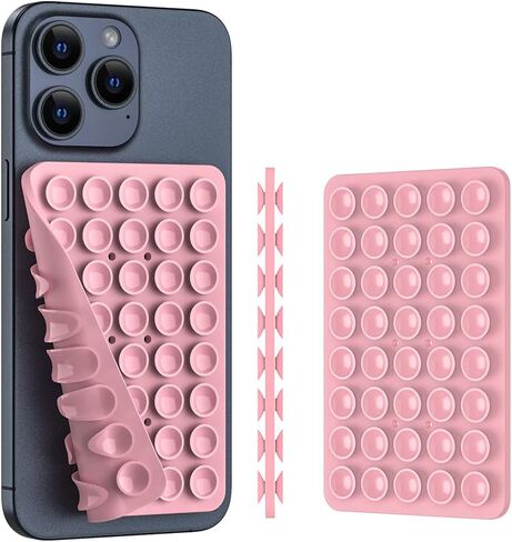 Double Sided Silicone Suction Phone Holder Mount, Silicon Phone Accessory for iPhone and Android, Hands-Free Mirror Shower Phone Holder, TikTok Videos and Selfies (Green, 1PCS) in Saudi Arabia
