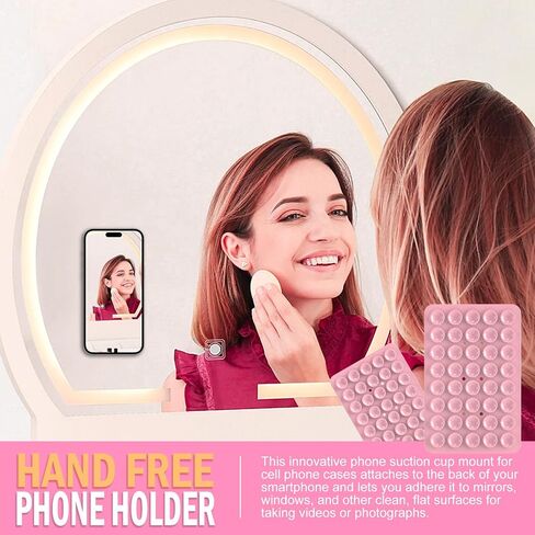 Double Sided Silicone Suction Phone Holder Mount, Silicon Phone Accessory for iPhone and Android, Hands-Free Mirror Shower Phone Holder, TikTok Videos and Selfies (Green, 1PCS) in Saudi Arabia