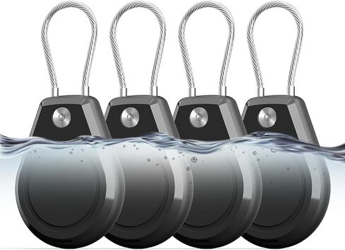 Upgraded Waterproof AirTag 4 Pack Secure Holder, Ultra Durable, Scratch-Resistant AirTag Case with Key Locking System, Anti-Lost & Full Protective AirTag Keychain Accessory for Dog, Luggage, Key, Kid in Saudi Arabia