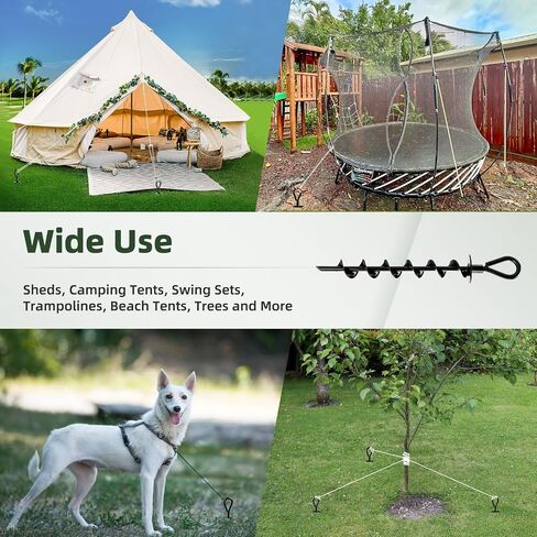 1 PCS Heavy Duty Ground Anchor Shed Anchor, Swing Set Anchor 14 Inch Screw in Earth Anchor Trampoline Stake Metal Auger Anchor for Shed Tent Carports Securing Animals Camping in Saudi Arabia