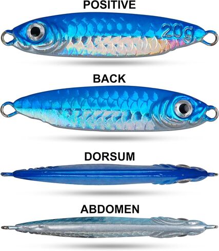Saltwater Jigs Fishing Lures Fishing Spoons Fishing Jigs Shiny with Ultra-Sharp Hooks Lead Fish Metal Jig Spoon Lure Jigging Lure for Tuna Salmon Grouper Bass Fishing Sea Fishing in Kuwait