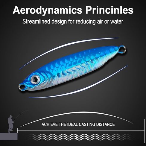 Saltwater Jigs Fishing Lures Fishing Spoons Fishing Jigs Shiny with Ultra-Sharp Hooks Lead Fish Metal Jig Spoon Lure Jigging Lure for Tuna Salmon Grouper Bass Fishing Sea Fishing in Kuwait