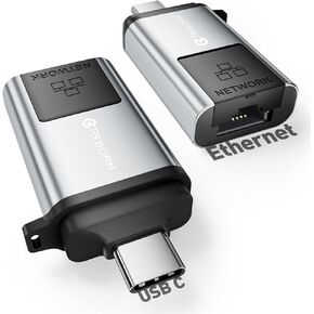 Reborn USB-C Ethernet Gigabit Adapter - Flip Design, Dustproof and Reduces Wear, Thunderbolt 3 to RJ45 LAN Network Adapter, for MacBook Pro/Air, iPhone 15 Pro/Max, Dell XPS, PC and Laptop and More