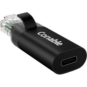 Ethernet to USB-C Adapter, Type C Female to RJ45 Male Network Internet LAN Adapter, Supports USB C to C and USB A to C Cable, Directly Connected, Compatible with Daily Phone or Laptop Charging Cables