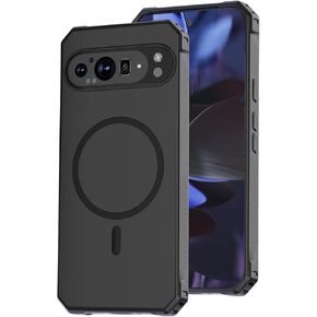 Miimall Cases Compatible with Google Pixel 9/9 Pro Case Magsafe, [Integrated TPU+PC Construction][Military Grade Protection] Full Body Shockproof Rugged Cover Case for Pixel 9/9 Pro, Black