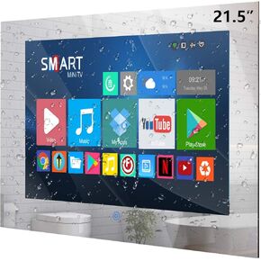 Haocrown 21.5 Inch Bathroom TV IP66 Waterproof Touch Screen Smart Mirror TV Android 11 Full HD 1080p Television with ATSC Tuner(8GB+64GB)-2024Model