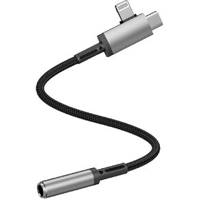 [Apple MFi Certified] iPhone Headphones Adapter,2-in-1 Lightning USB C Type C to 3.5 mm Headphone Jack Aux Adapter Converter Dongle Audio Cable for iPhone 16 15 14 13 12 11 Pro Max XS XR X 8 7 iPad