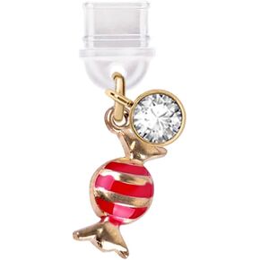 ELISE & FONDA TP324 Type-C USB Charging Port Anti Dust Plug Christmas Candy Cell Phone Charm for Samsung/Huawei/OnePlus/Xiaomi/oppo Android Phones (Red)