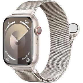 Stainless Steel Milanese Loop Compatible with Apple Watch Band 46mm 42mm 44mm 45mm 49mm 38mm 40mm 41mm men and women, Mesh Loop Magnetic Clasp Replacement for iWatch Bands Ultra Series 10 9 8 7 SE 6 5 4 3 2 1