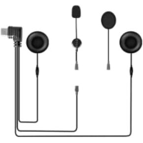 EJEAS Helmet Bluetooth Headset Headphone Accessory with Comfortable Earmuffs and Hard/Soft Microphone, Suitable for Q8 Mesh Group Intercom (Type-C)