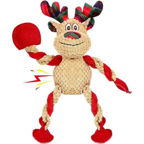 IOKHEIRA Christmas Squeaky Dog Toys, Dog Plush Toys for Chewers, Interactive Dog Toys for Puppies, Small, Medium, and Large Dogs