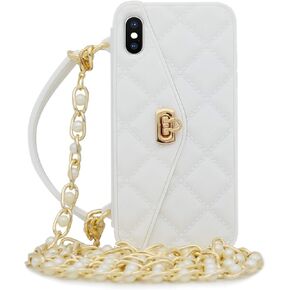 Omio for iPhone XR Handbag Case with Card Holder Wrist Lanyard Soft Silicone Shell for iPhone XR Wallet Case for Women with Strap Shockproof Drop Protection Noble Luxury Cover for iPhone XR Case Black