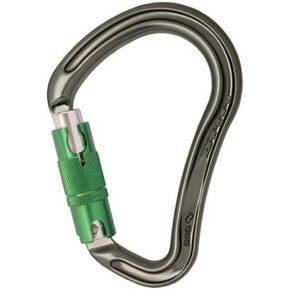 DMM Big Boa Locksafe 30kN Carabiner, Silver with Green Gate by DMM