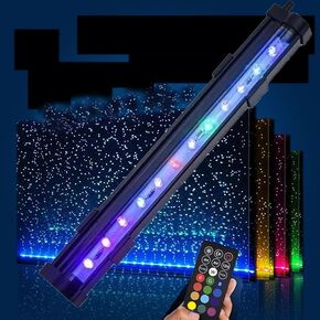 ​​​​​​​​​​​​​Submersible Aquarium Light,LED Aquarium Air Bubble Light,RGB Color Changing Brightness Adjustable Timing Waterproof Remote Control Fish Tank Light Bar,Aquarium Light Bubbler Wall,26.7inch