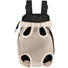 Pet Carrier Backpack - Adjustable Pet Front Cat Dog Carrier Backpack Travel Bag,Legs Out,Easy-Fit for Traveling Hiking Camping for Small Medium Dogs (Black, Large)