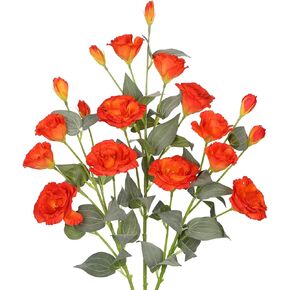 34.5" White Artificial Flowers Silk Fake Flower 3Pcs Eustoma Lisianthus Flowers with Long Stem Faux Flowers Arrangement Branch with 4 Heads for DIY Wedding Party Centerpiece Bouquet Table Home Decor