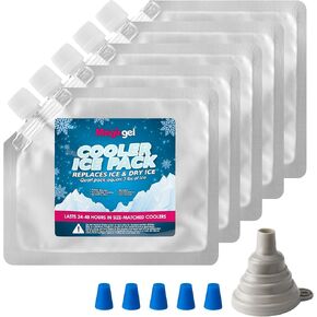 Magic Gel Ice Pack for Coolers - Long Lasting Lunch Box Ice Pack - Reusable Freezer Packs for Cool Boxes - No Leakage to Keep Food Dry in Cooler for Picnics and Outings