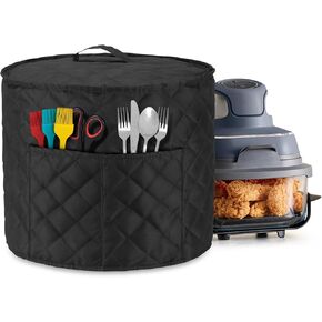 غطاء غبار LUXJA متوافق مع مقلاة Ninja Crispi الهوائية، غطاء من القماش مع جيوب لنظام الطبخ المحمول Ninja Crispi وملحقاته، أسود in Kuwait