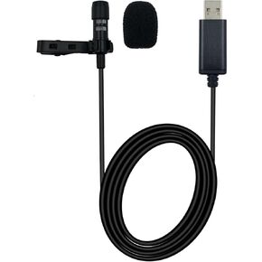 USB Type A Lavalier Microphone Noise Cancellation Wired Mic Plug and Play Mic for Laptop,Computer,PC,for YouTube,Recording,Singing,Streaming,Interview,Gaming,Podcasting, 6.6 ft Black