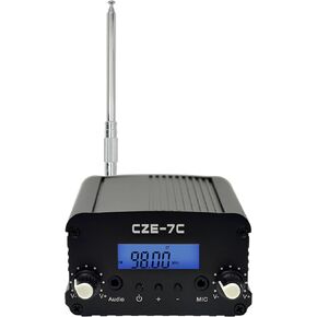 7W/1W FM Transmitter for Church Parking Lot - FCC Certified Long Range Stereo Mini Radio Station for Drive-in Movie, Fireworks Show, and Outdoor Events