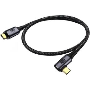 cablecc 40Gbps Angled USB4 Cable with 100W Charging and 8K@60Hz 5K@60Hz USB4.0 Compatible with Thunderbolt3/4 30cm