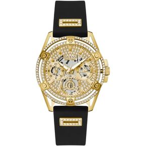 GUESS Ladies 40mm Watch - Blue Strap Rose Gold Dial Rose Gold Tone Case