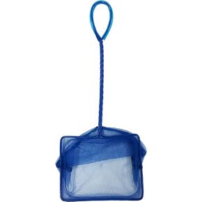 PENN-PLAX Quick-Net Aquarium Fish Net – Durable, Strong, and Safe – Color May Vary (Blue or Green) – 6" x 5" Net – 10" Handle