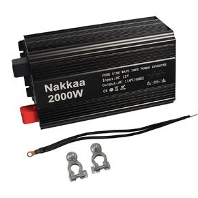 Rated Power 3000W Pure Sine Wave Power Inverter DC Input 12V to AC Output 110V/60HZ with Dual Sockets and 2.1A USB Interface