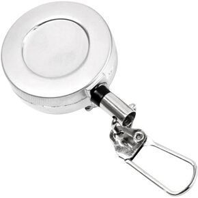 DYNWAVE Fly Fishing Zinger Retractor Stainless Steel Pin On Retractable Reel with Wire Cord 50cm