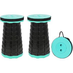 Camping Stool Portable 2 Pack Collapsible Stool Retractable Stool Foldable Chair Outdoor Flodable Stool Capacity 400lb Lightweight for Fishing Hiking Trips BBQ Stool Green 2 Pack