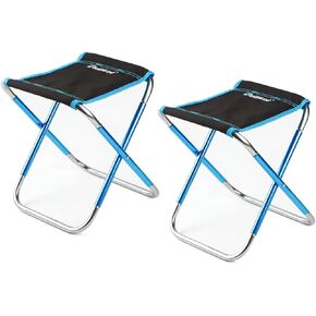 Set of 2 Portable Folding Camping Chairs Foldable Stool Black Lightweight 7075 Aluminum Alloy Oxford Outdoor Seat, Camping, Fishing, Hiking, Travel, Park BBQ Party