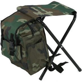 Foldable Backpack Stool Chair,Portable Outdoor Camping Seat with Cooler and Storage Bag for Camping Hunting Fishing Hiking
