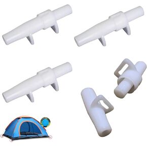 4 Set Tent Pole Joint Fittings Replacement 5mm Fiberglass Rod Wire Sleeve Bracket Foot End Support Insertion Snap Connector for Camping Tents Frame Aluminium Alloy Steel Wires Diameter 5mm