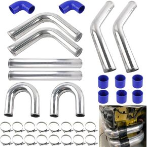 Universal 3" Aluminum Intercooler Piping U-Pipe Kit with Coupler and T-Clamps