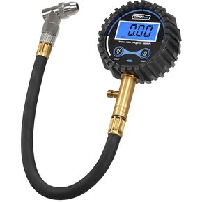 Tire Pressure Gauge 100 PSI - Large Dial Numbers & 45° Angle Chuck, Accurate Air Pressure Gauge for Tires