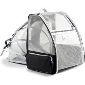 Pet Carrier Backpack for Small Dogs and Cats up to 18 lbs, Expandable, Foldable (Black)
