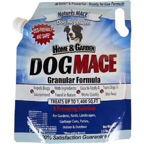 Nature's MACE طارد الكلاب، 2.5 حبيبات، للحديقة والفناء والحديقة والنباتات، في الهواء الطلق بدون حفر، طارد الكلاب وأداة التدريب، طارد الكلاب للفناء، طارد حفر الكلاب، يعامل 1400 قدم مربع. قدم.