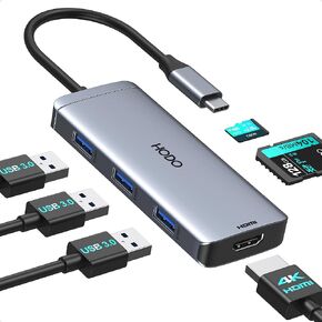 HODO USB C HUB Multiport Adapter Docking Station USB C to 2 HDMI 4K@60Hz+DP 8K@30Hz+VGA+6 USB C/A Ports+PD 100W+Ethernet+SD/TF+Audio 15-in-1 Dongle Quad Display for Dell/HP/Lenovo Laptops