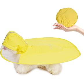 Purism Cute Creative Dog Raincoat - Adjustable Dog Poncho with Hood, Sunshade UV Protection Dog Rain Jacket Poncho Hoodie with Reflective Strip for Small,Medium and Large Dogs(Medium)